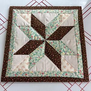 Handmade Quilt Block Wall Hanging Floral Patchwork 15 x 15